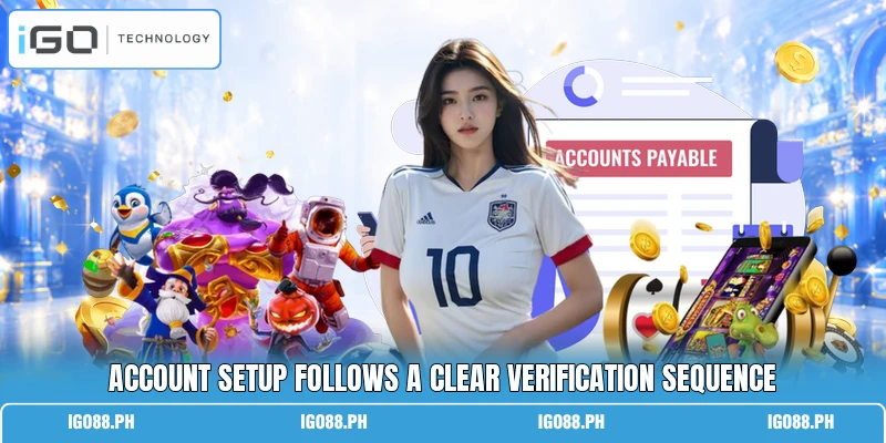 Account setup follows a clear verification sequence