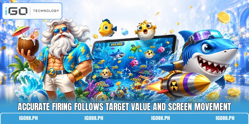 Accurate firing follows target value and screen movement