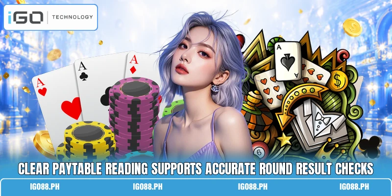 Clear paytable reading supports accurate round result checks