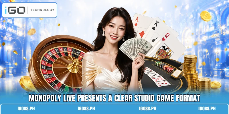 Monopoly Live presents a clear studio game format