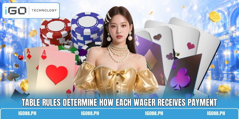 Table rules determine how each wager receives payment