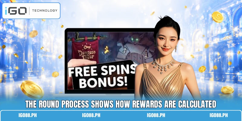 The round process shows how rewards are calculated